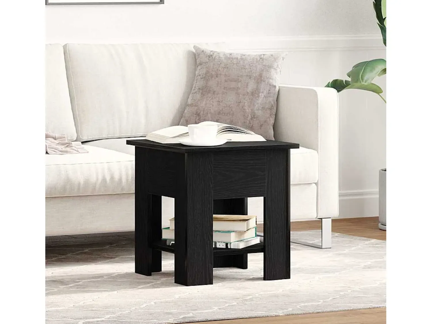Mesa De Centro* Mesa de centro | Mesa de apoio Carvalho 40x40x42 cm Preto
