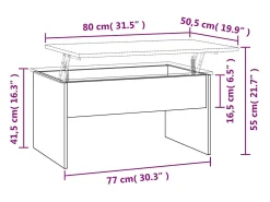 Sale Mesa de centro | Mesa de apoio80x50.5x41.5cm madeira processada carvalho sonoma Castanho