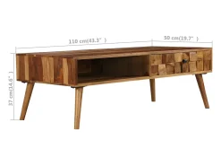 Mesa De Centro| Mesa de centro | Mesa de apoio madeira acácia maciça c/ acabam. mel 110x50x37 cm Castanho