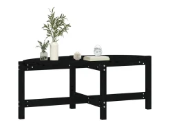 Mesa De Centro| Mesa de centro | Mesa de apoio 118x63x45 cm madeira de pinho maciça Preto