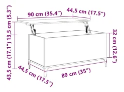 Mesa De Centro| Mesa de centro | Mesa de apoio 90x44.5x45 cm derivados de madeira Preto