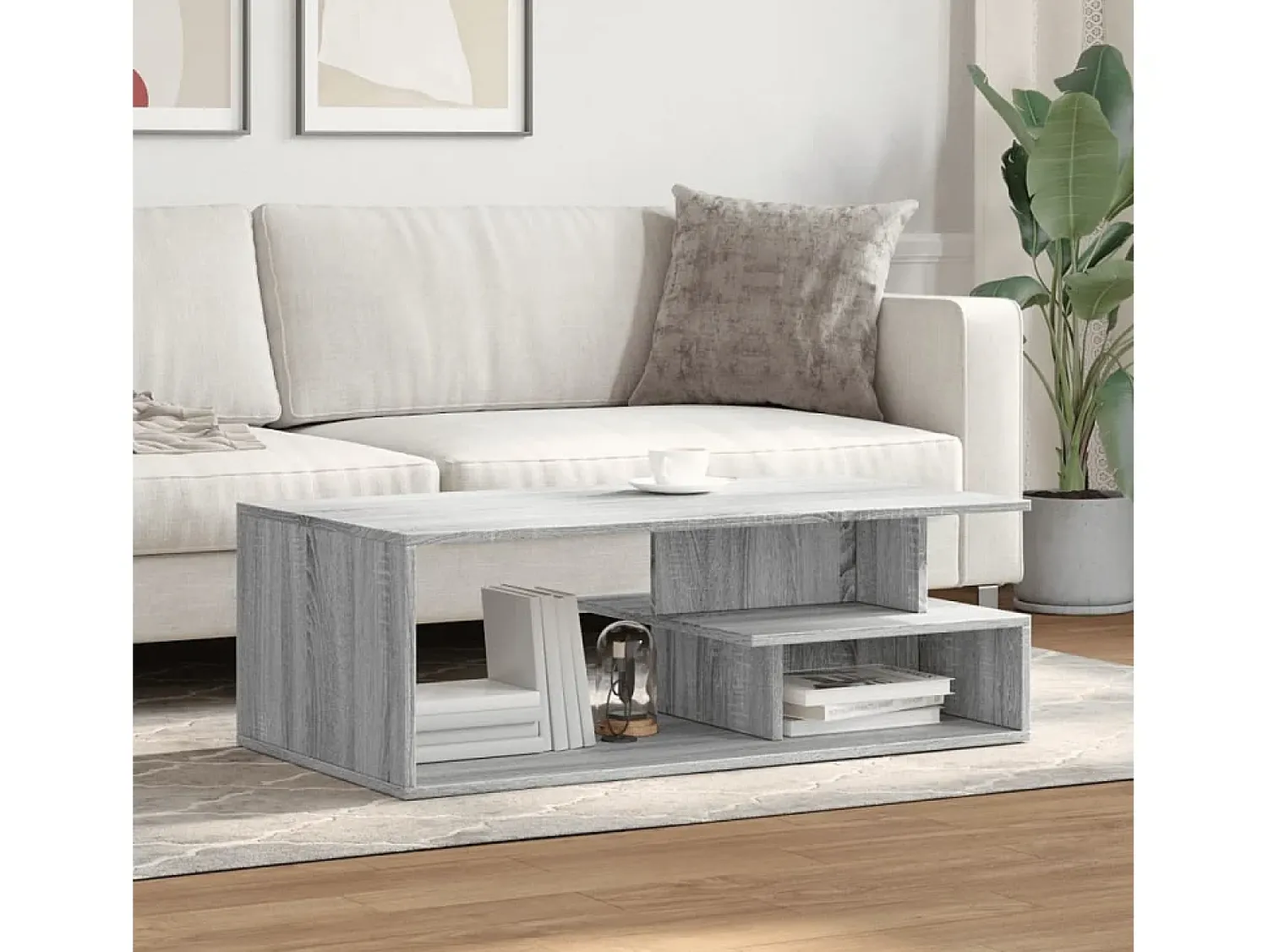 Mesa de centro | Mesa de apoio 102x55x35 cm derivados madeira sonoma^ Mesa De Centro