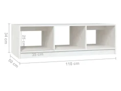 Mesa de centro | Mesa de apoio 110x50x34 cm madeira de pinho maciça^ Mesa De Centro