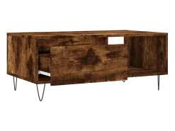 Mesa De Centro| Mesa de centro | Mesa de apoio 90x50x36.5 cm derivados madeira carvalho fumado Castanho