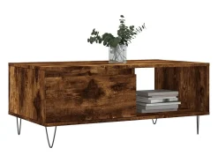 Mesa De Centro| Mesa de centro | Mesa de apoio 90x50x36.5 cm derivados madeira carvalho fumado Castanho