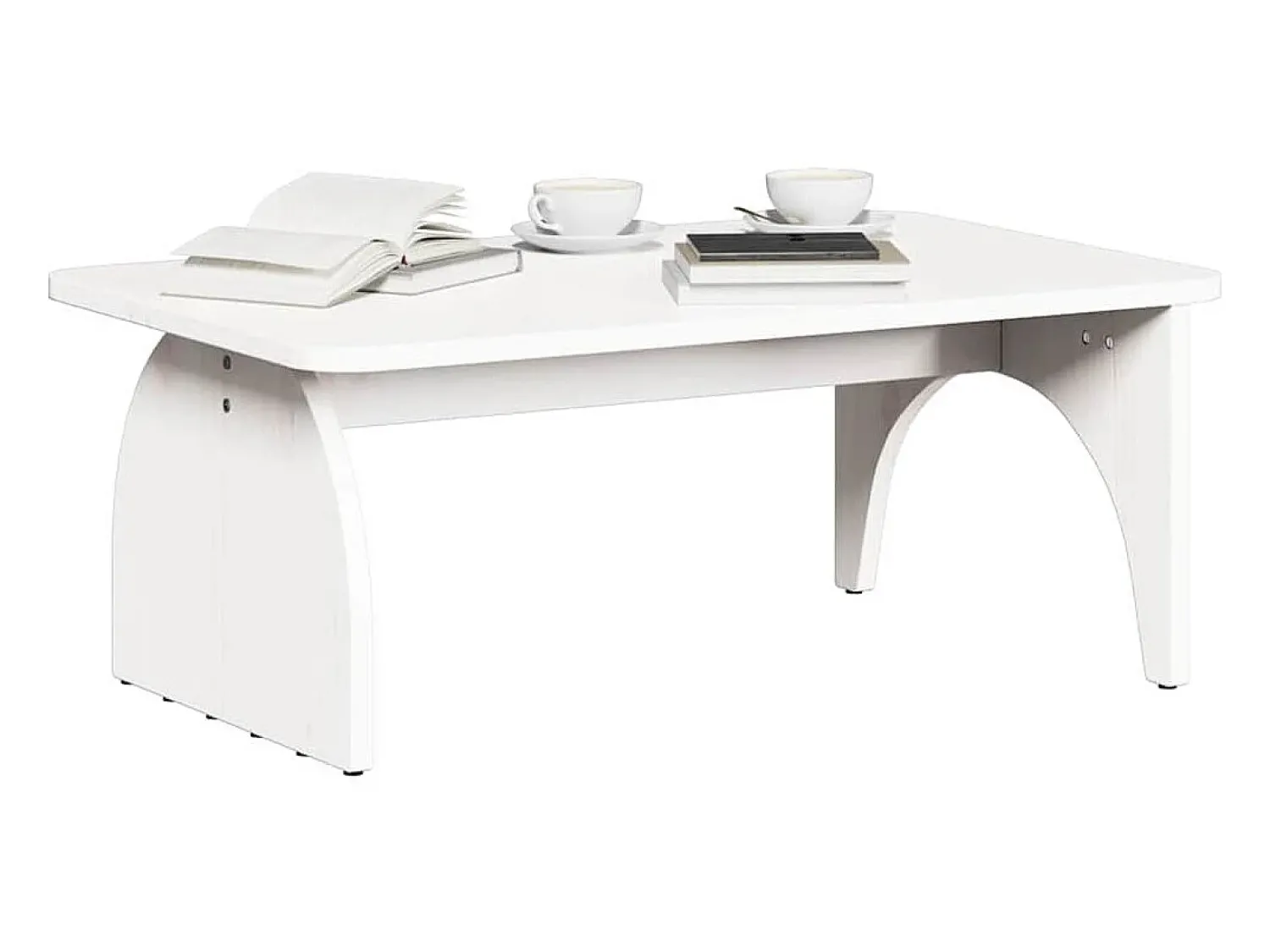 Mesa De Centro* Mesa de centro | Mesa de apoio 80x50x31 cm Madeira de pinho maciça Branco