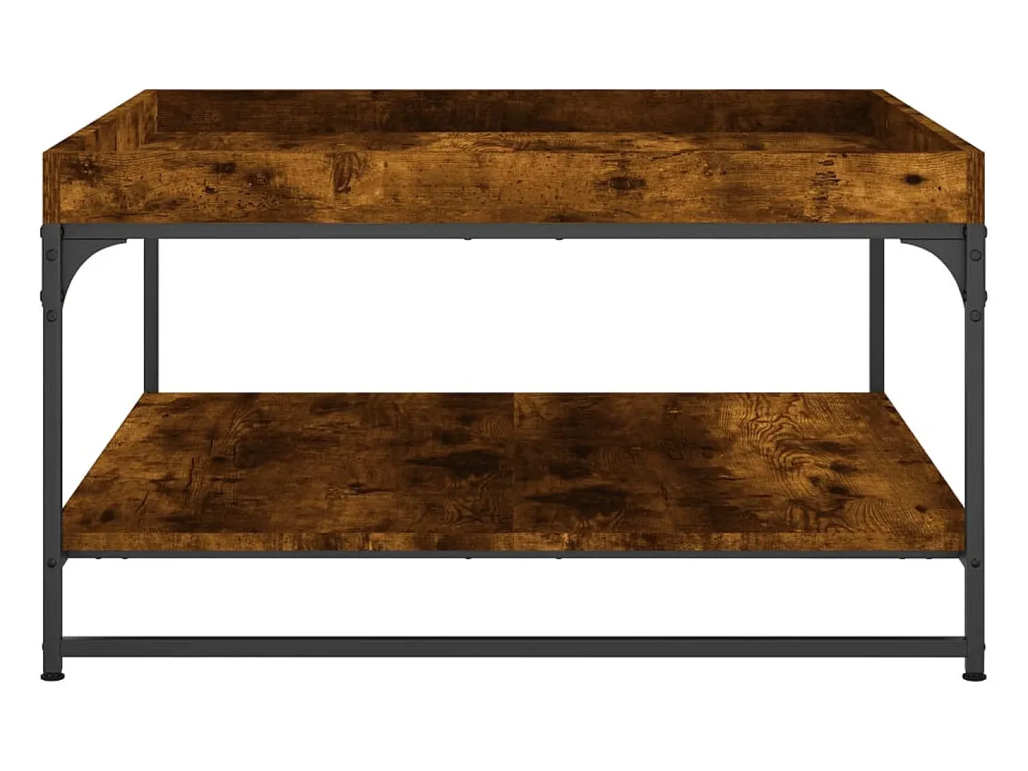Mesa de centro | Mesa de apoio 80x80x45 cm deriv. madeira/ferro carvalho fumado^ Mesa De Centro