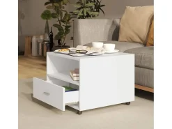 Online Mesa de centro | Mesa de apoio 55x55x40 cm derivados de madeira Branco