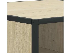Mesa de centro | Mesa de apoio derivados de madeira e metal carvalho sonoma Castanho