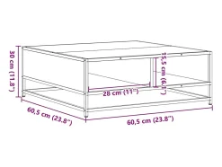 Mesa de centro | Mesa de apoio derivados de madeira e metal carvalho sonoma Castanho