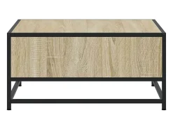 Mesa de centro | Mesa de apoio derivados de madeira e metal carvalho sonoma Castanho