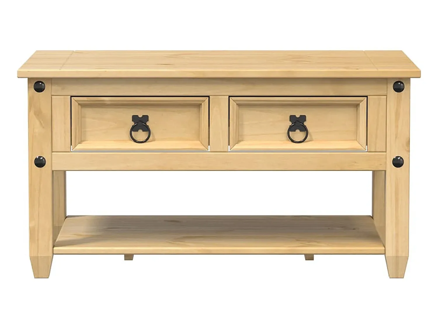 Mesa de centro | Mesa de apoio com gavetas Corona 85x50x45 cm pinho maciço^ Mesa De Centro
