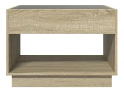 Mesa De Centro* Mesa de centro | Mesa de apoio luzes LED Infinity 70x50x50 cm carvalho sonoma Castanho