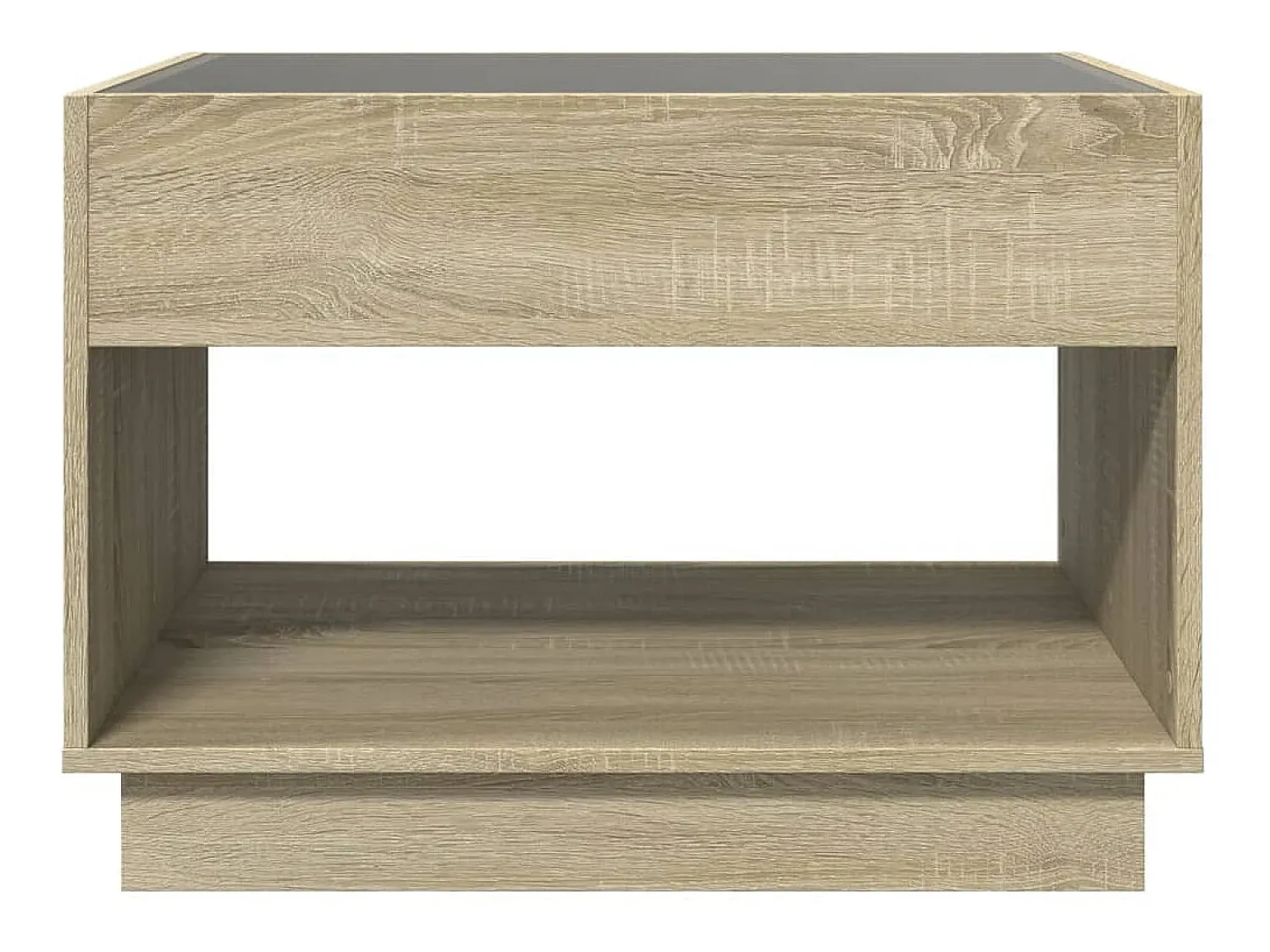 Mesa De Centro* Mesa de centro | Mesa de apoio luzes LED Infinity 70x50x50 cm carvalho sonoma Castanho