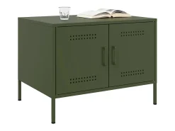Mesa de centro | Mesa de apoio 68x50x50.5 cm aço azeitona^ Mesa De Centro
