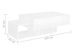 Sale Mesa de centro | Mesa de apoio 105x55x32 cm derivados de madeira Branco