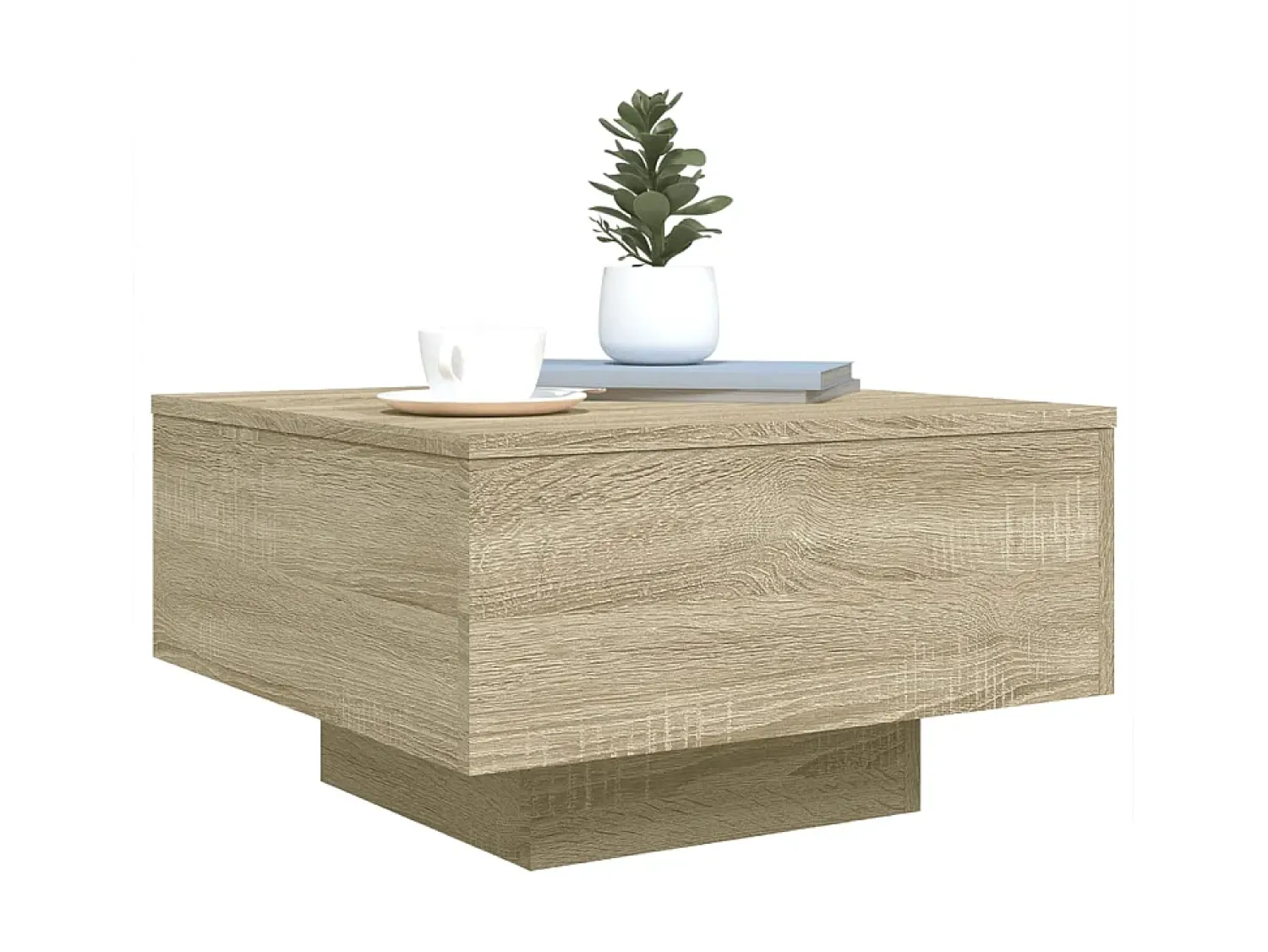 Mesa de centro | Mesa de apoio 55x55x31 cm derivados de madeira carvalho sonoma Castanho