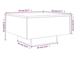 Mesa de centro | Mesa de apoio 55x55x31 cm derivados de madeira carvalho sonoma Castanho