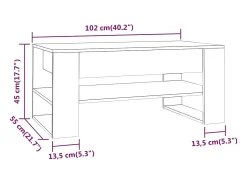 Best Mesa de centro | Mesa de apoio 102x55x45 cm madeira processada carvalho sonoma Castanho