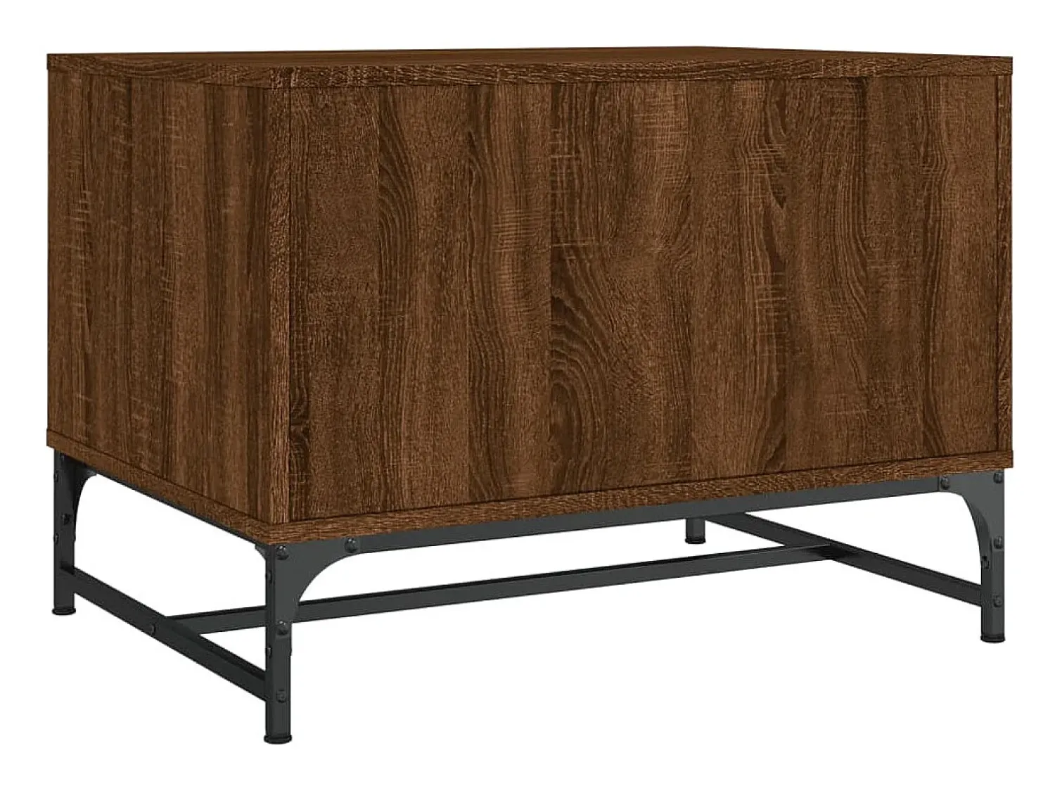 Mesa de centro | Mesa de apoio | Mesa de café c/ portas vidro 68.5x50x50 cm carvalho Castanho