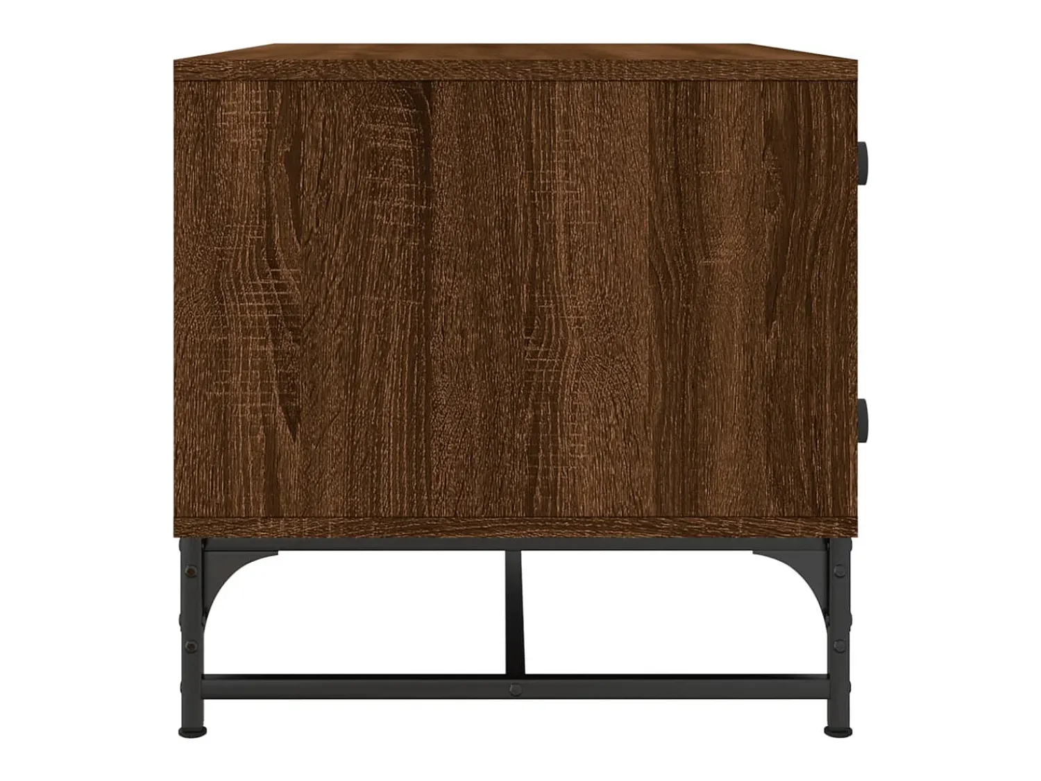 Mesa de centro | Mesa de apoio | Mesa de café c/ portas vidro 68.5x50x50 cm carvalho Castanho
