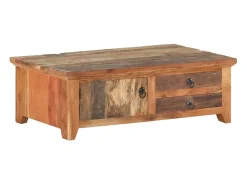 Outlet Mesa de centro | Mesa de apoio | Mesa de café 90x50x31 cm madeira recuperada maciça Castanho