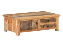 Outlet Mesa de centro | Mesa de apoio | Mesa de café 90x50x31 cm madeira recuperada maciça Castanho