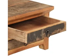 Outlet Mesa de centro | Mesa de apoio | Mesa de café 90x50x31 cm madeira recuperada maciça Castanho