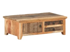 Outlet Mesa de centro | Mesa de apoio | Mesa de café 90x50x31 cm madeira recuperada maciça Castanho