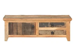Outlet Mesa de centro | Mesa de apoio | Mesa de café 90x50x31 cm madeira recuperada maciça Castanho