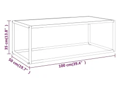 Online Mesa de centro | Mesa de apoio 100x50x35 cm vidro mármore branco Preto