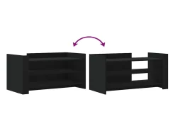 Hot Mesa de centro | Mesa de apoio 100x50x50 cm derivados de madeira Preto