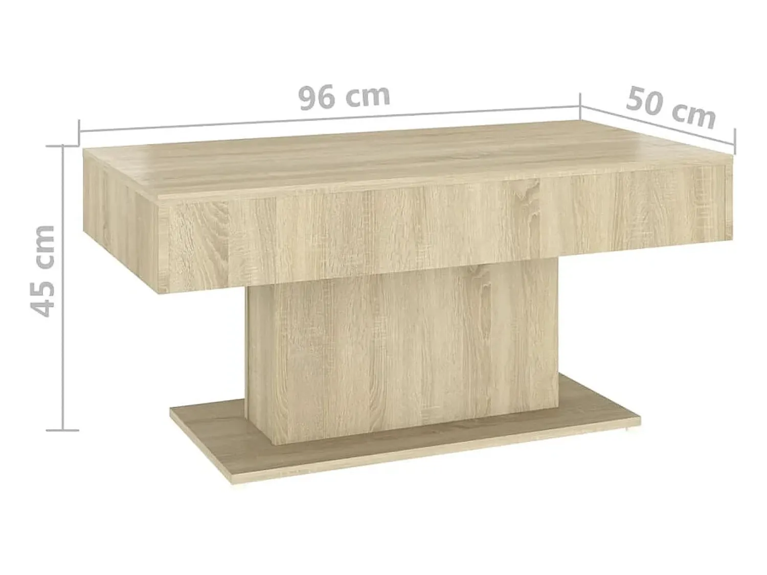 Mesa De Centro* Mesa de centro | Mesa de apoio 96x50x45 cm derivados de madeira carvalho sonoma Castanho