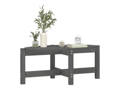 Mesa De Centro| Mesa de centro | Mesa de apoio 87x48x35 cm madeira de pinho maciça cinza Cinzento