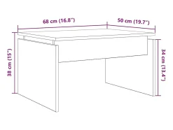Online Mesa de centro | Mesa de apoio 68x50x38 cm derivados de madeira madeira velha Castanho