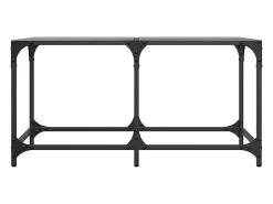 Mesa De Centro* Mesa de centro | Mesa de apoio com topo em vidro 78.5x40x40 cm aço Preto