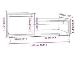 Best Mesa de centro | Mesa de apoio 100x50x45 cm derivados madeira sonoma Cinzento