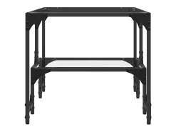 Discount Mesa de centro | Mesa de apoio c/ topo em vidro 98.5x50x45 cm aço Transparente