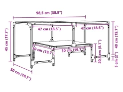 Discount Mesa de centro | Mesa de apoio c/ topo em vidro 98.5x50x45 cm aço Transparente