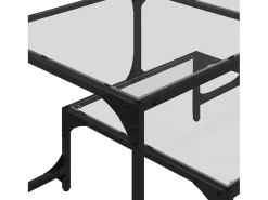 Discount Mesa de centro | Mesa de apoio c/ topo em vidro 98.5x50x45 cm aço Transparente