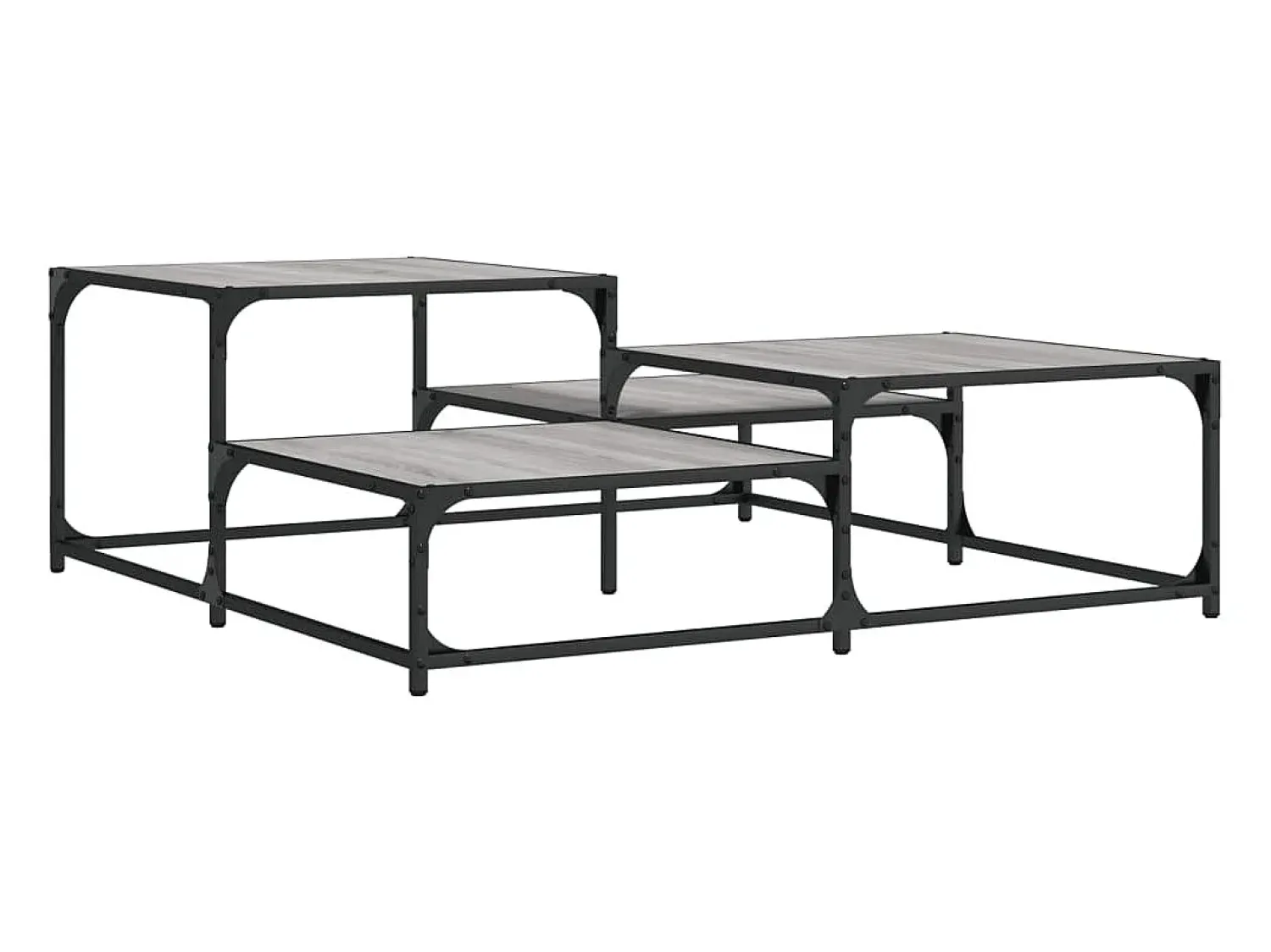 Mesa de centro | Mesa de apoio 107x107x40 cm derivados de madeira cinza sonoma Cinzento