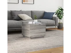 Mesa De Centro| Mesa de centro | Mesa de apoio com luzes LED 50x50x40 cm sonoma cinza-claro Cinzento