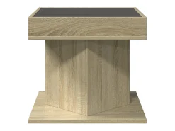 Mesa de centro | Mesa de apoio c/ LEDs 50x50x45 madeira processada^ Mesa De Centro