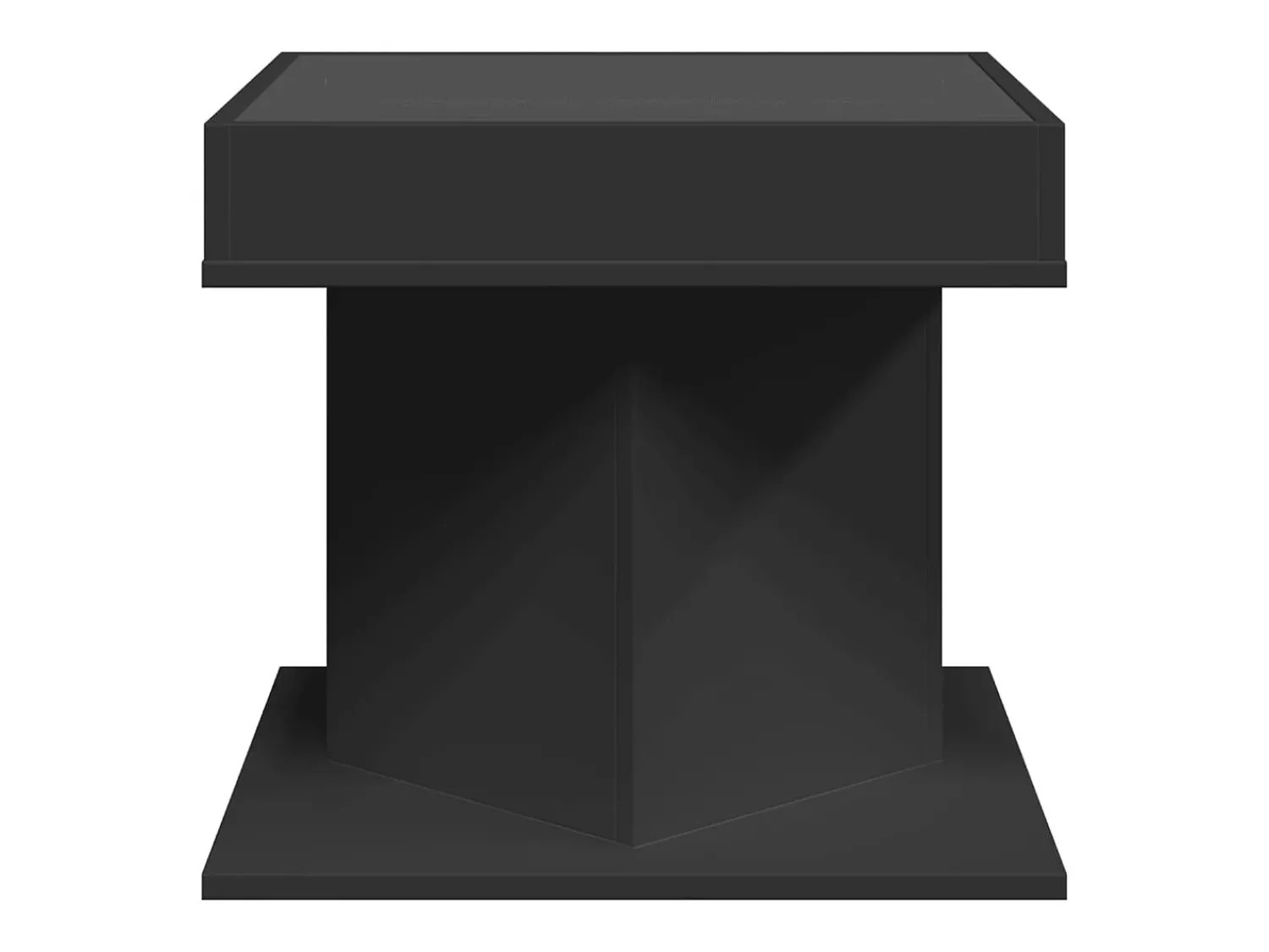 Mesa de centro | Mesa de apoio c/ LEDs 50x50x45cm contraplacado brilhante^ Mesa De Centro