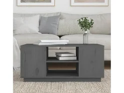 Hot Mesa de centro | Mesa de apoio 90x49x40.5 cm madeira de pinho maciça Cinzento