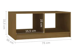 Mesa de centro | Mesa de apoio 75x50x33.5 cm pinho maciço mel^ Mesa De Centro