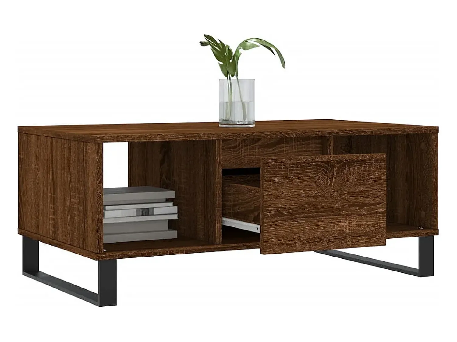 Mesa de centro | Mesa de apoio 90x50x36.5cm derivados madeira carvalho^ Mesa De Centro