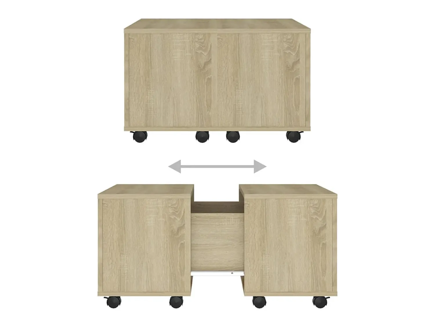 Outlet Mesa de centro | Mesa de apoio 60x60x38 cm derivados de madeira carvalho sonoma Castanho