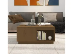Mesa De Centro* Mesa de centro | Mesa de apoio 80x81x36.5 cm madeira pinho maciça mel Castanho