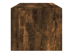 Best Mesa de centro | Mesa de apoio | Mesa de café c/ portas de vidro 102x50x42 cm carvalho fumado Castanho
